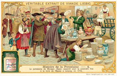 Meissen porcelain appearing for the first time at the Easter fair in Leipzig, 1710 by European School